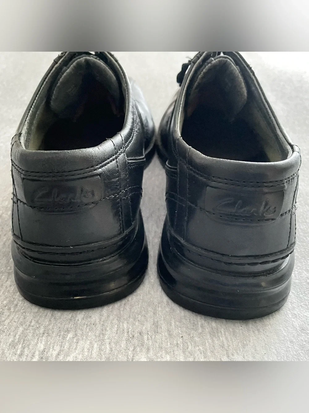Clarks Men's Sz 10W Touraeg Black Leather Oxford Lace-Up Shoes 78051